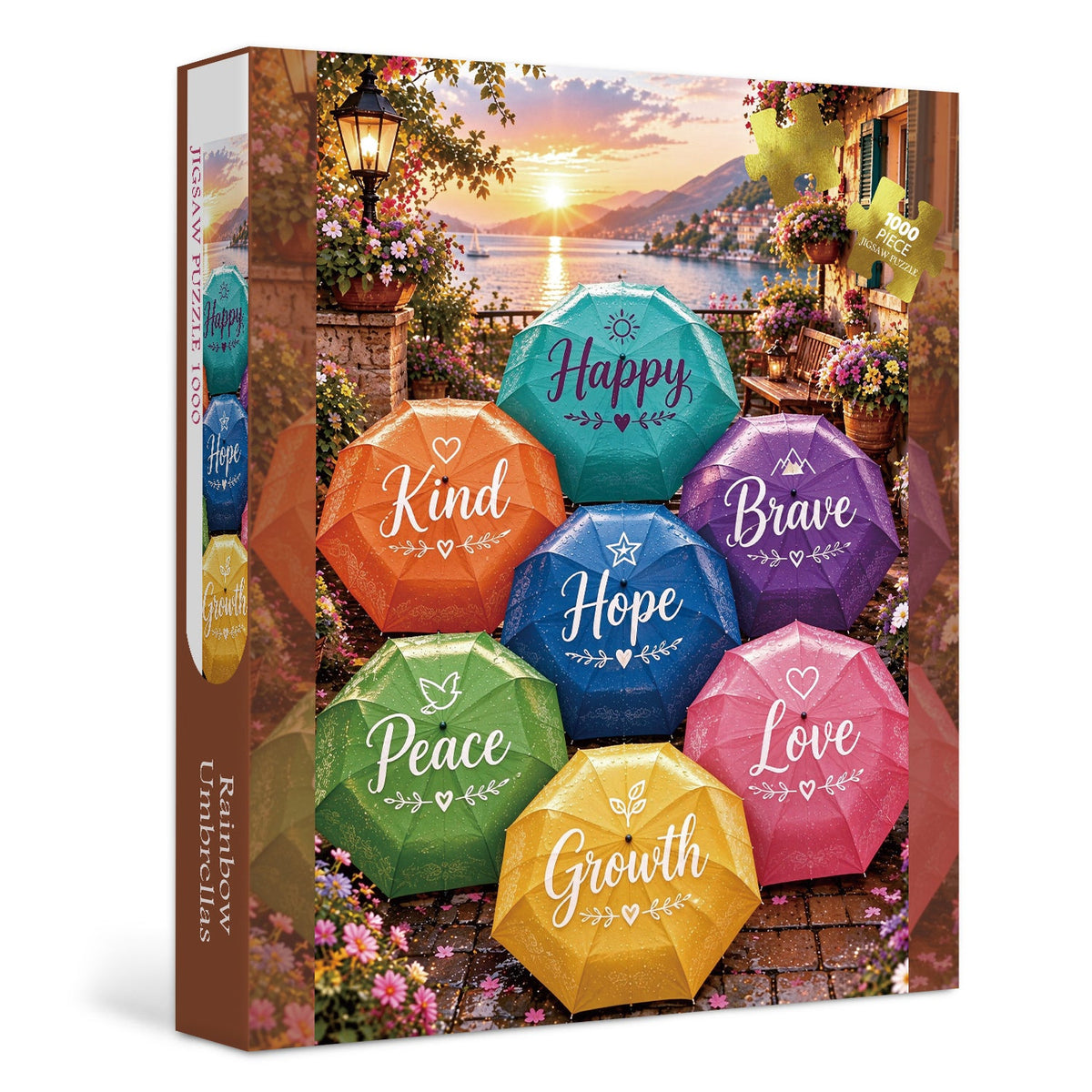 Rainbow Umbrellas Jigsaw Puzzle 1000 Piece