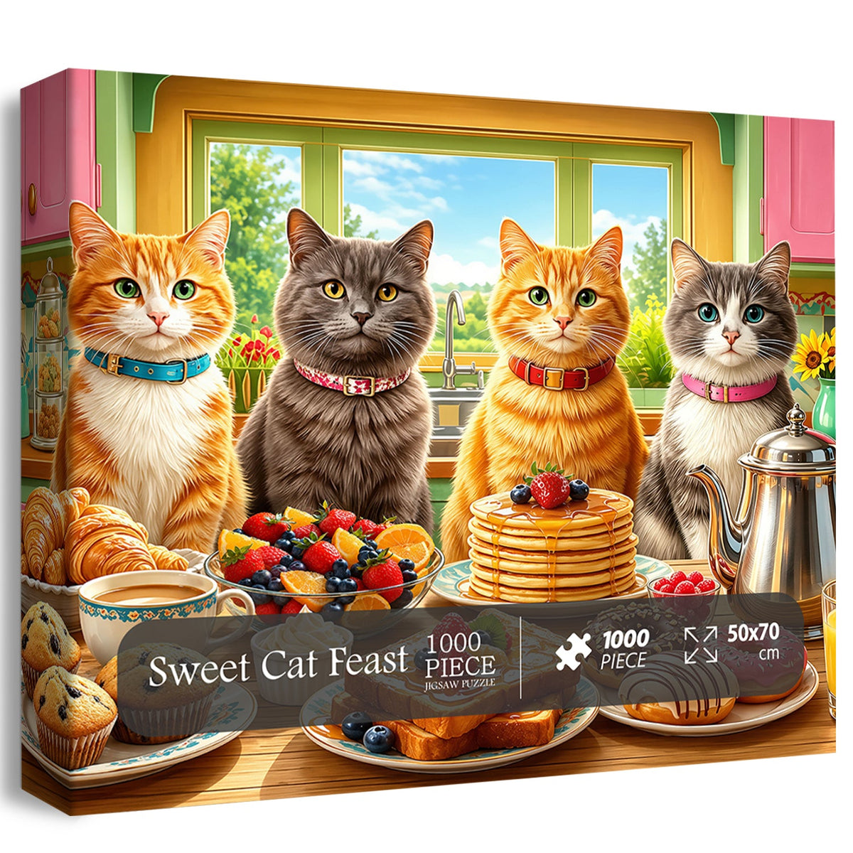 Sweet Cat Feast Jigsaw Puzzle 1000 Piece