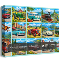 Vintage Transport Atlas Jigsaw Puzzle 1000 Piece