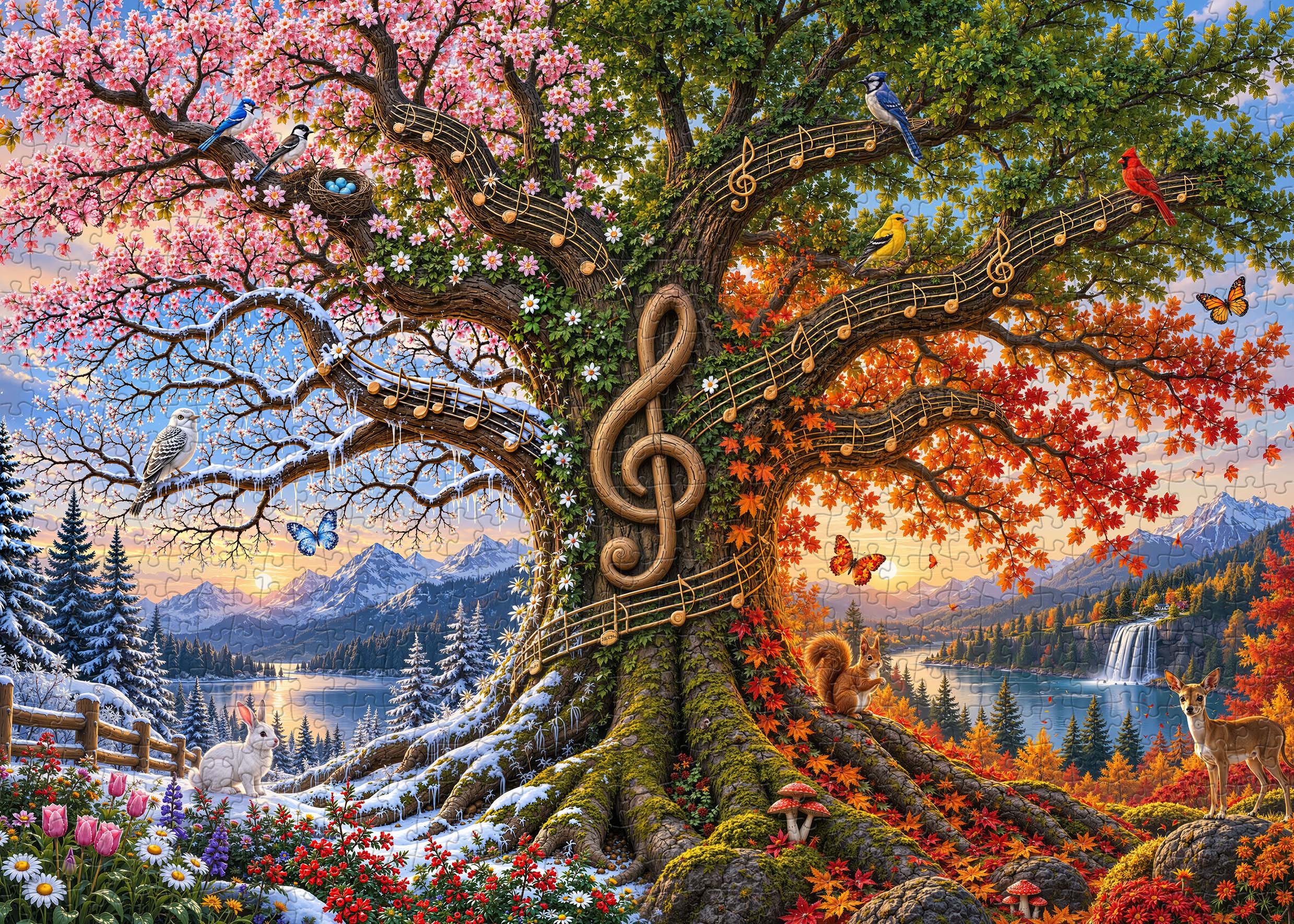 Four Seasons Tree of Life Jigsaw Puzzle 1000 Piece