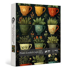 Puzzle 1000 Pièces — Tasses Remplies de Plantes