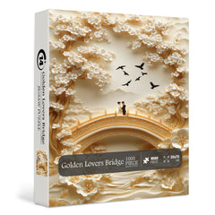 Golden Lovers Bridge Jigsaw Puzzle 1000 Pieces