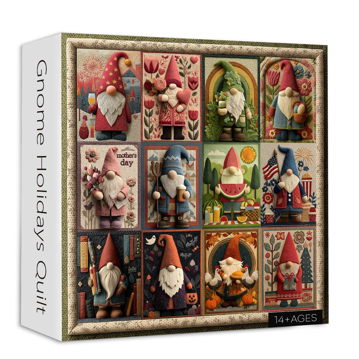 Gnome Holidays Quilt  Jigsaw Puzzles 1000 Pieces