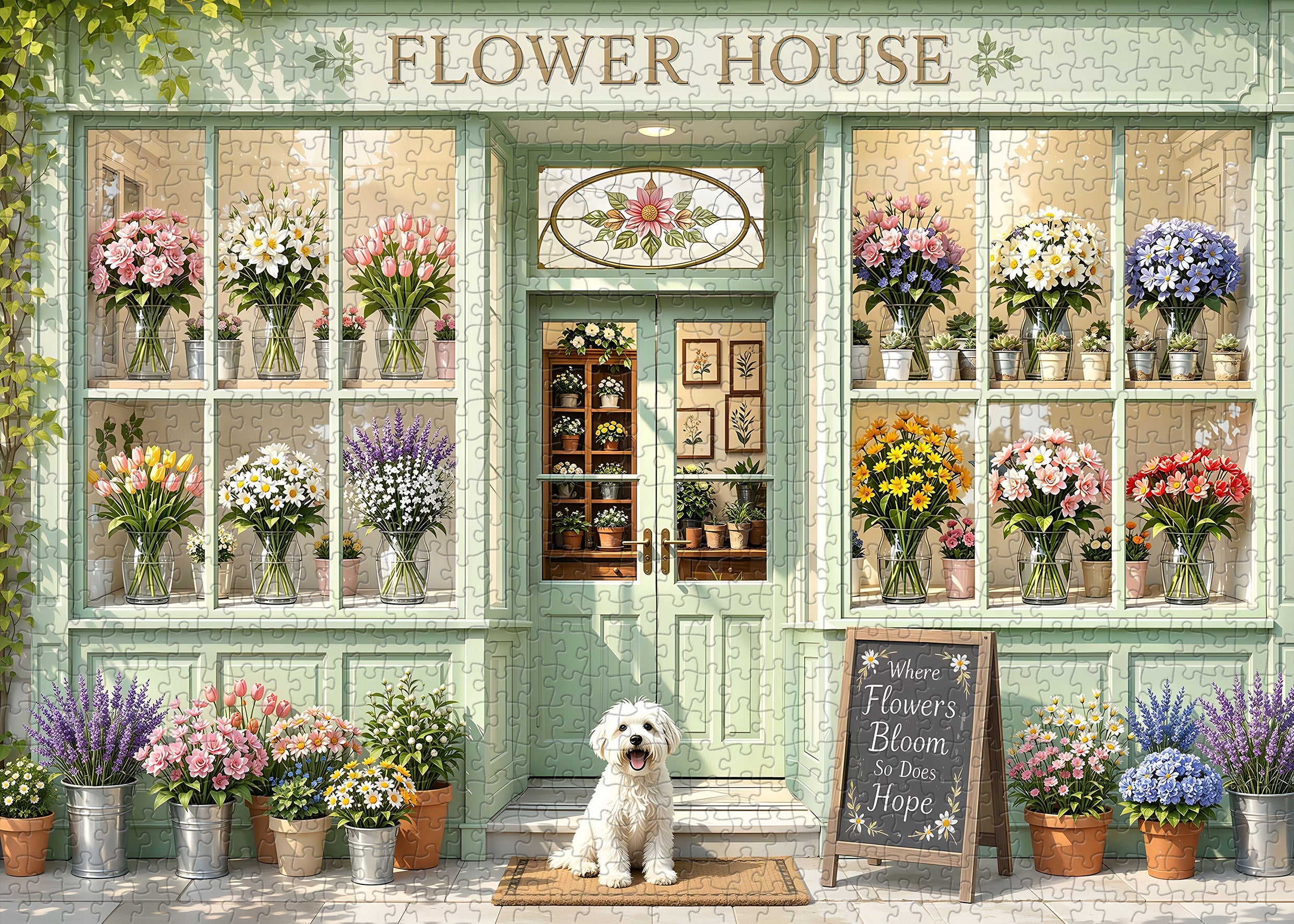 Flower Pup Jigsaw Puzzle 1000 Piece