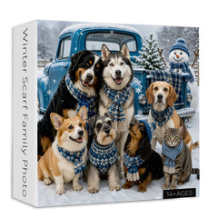 Winter Scarf Family Photo Jigsaw Puzzle 1000 Pieces