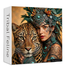 Tribal Feline Jigsaw Puzzle 1000 Pieces