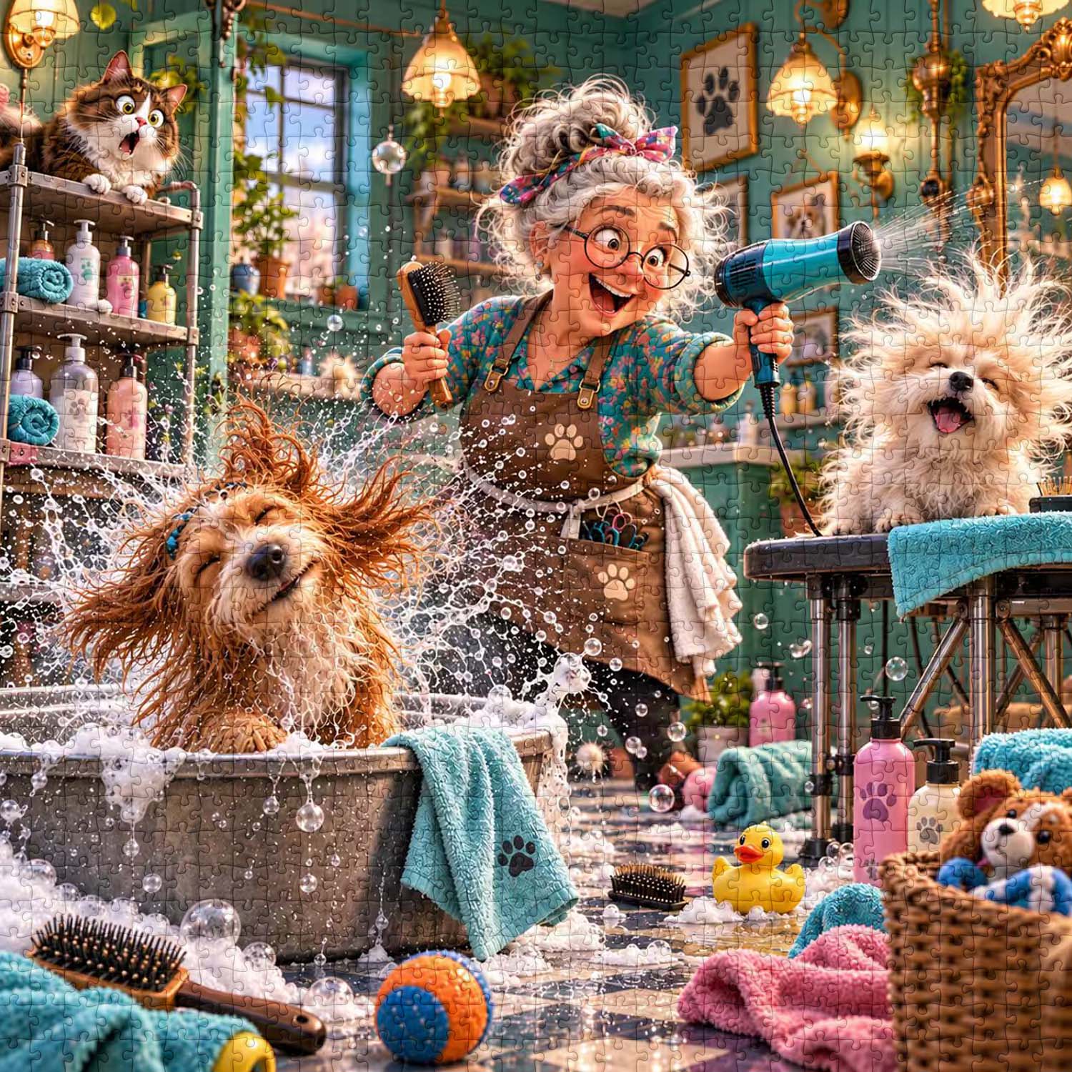 Bath Time Mayhem Jigsaw Puzzle 1000 Piece
