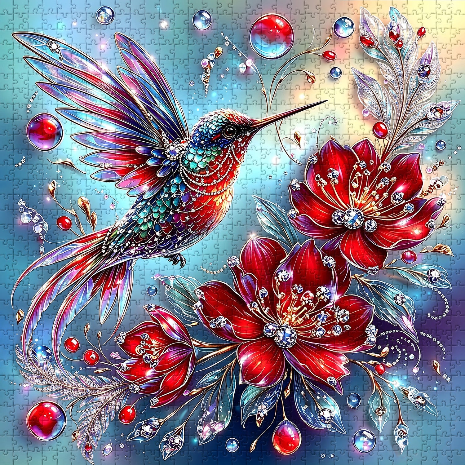 Gemstone Hummingbird Jigsaw Puzzle 1000 Pieces