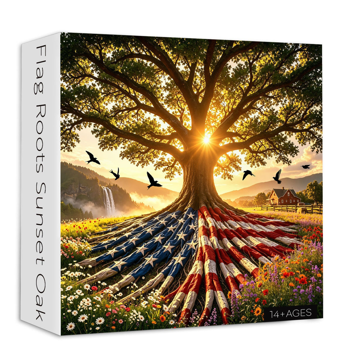 Flag Roots Sunset Oak Jigsaw Puzzle 1000 Piece