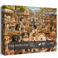 Dog Market Day Jigsaw Puzzle 1000 Piece