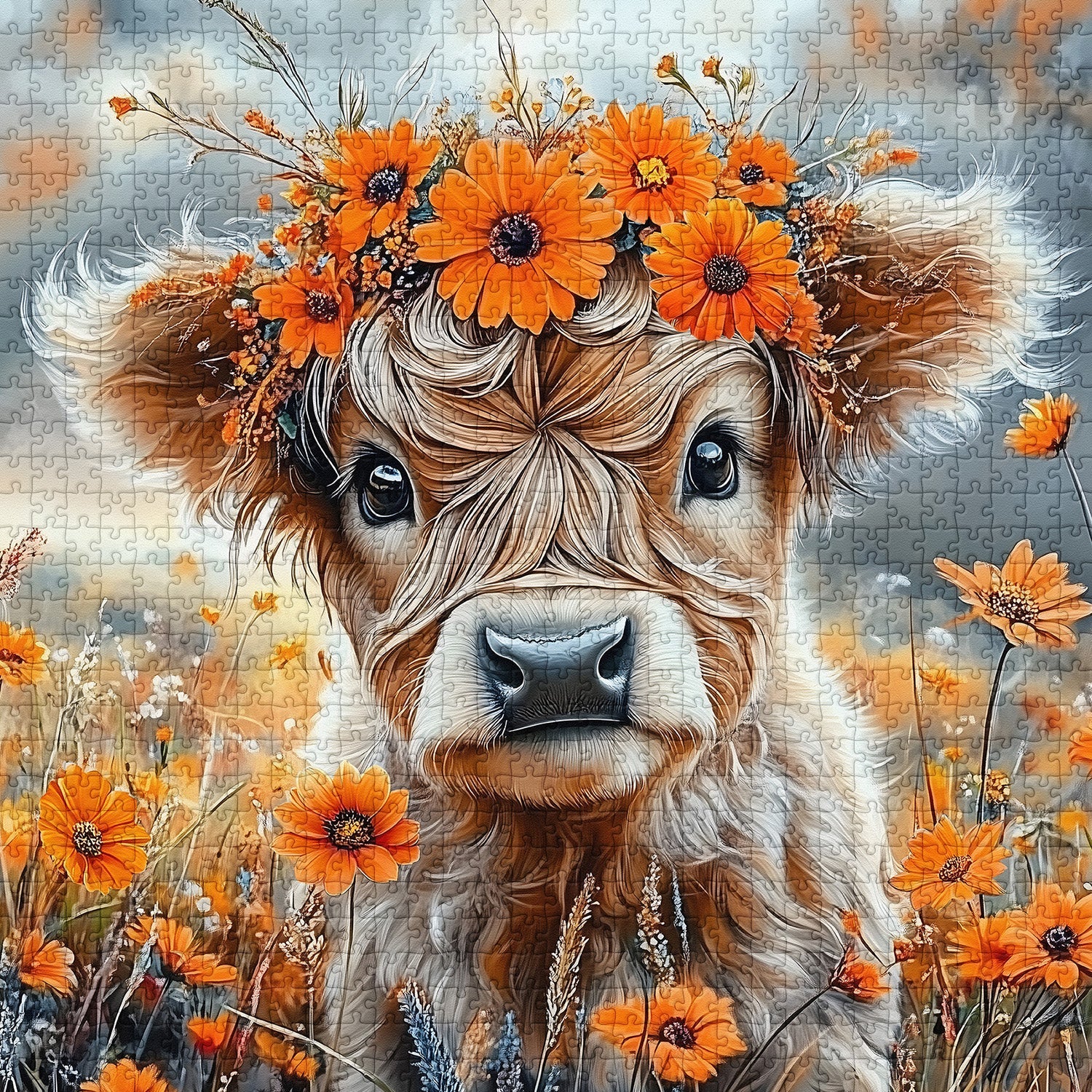 Floral Calf Jigsaw Puzzle 1000 Pieces
