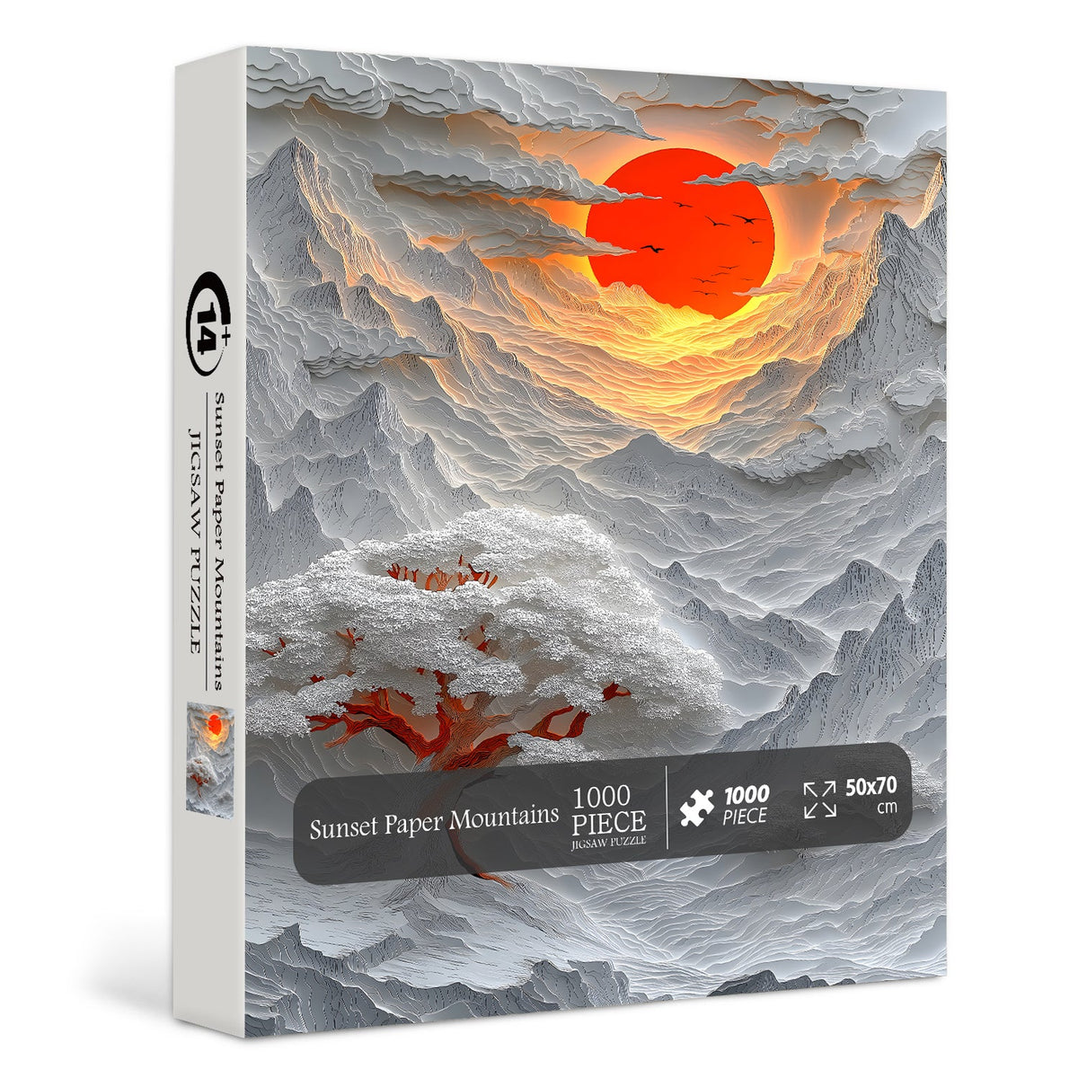 Sunset Paper Mountains Jigsaw Puzzle 1000 Pieces