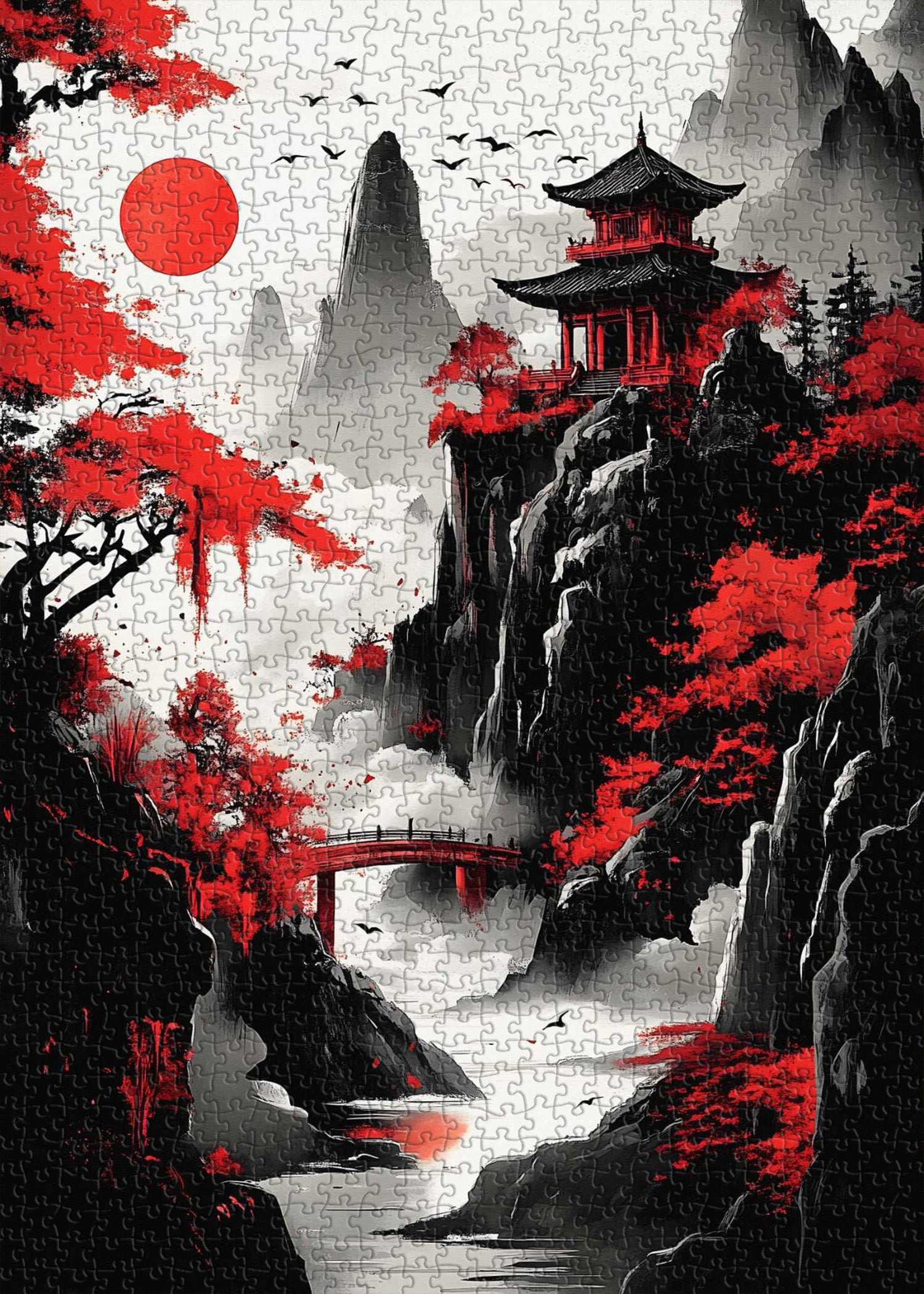 Crimson Temple Jigsaw Puzzle 1000 Pieces