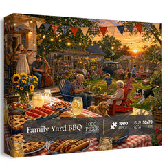 Family Yard BBQ Jigsaw Puzzle 1000 Piece