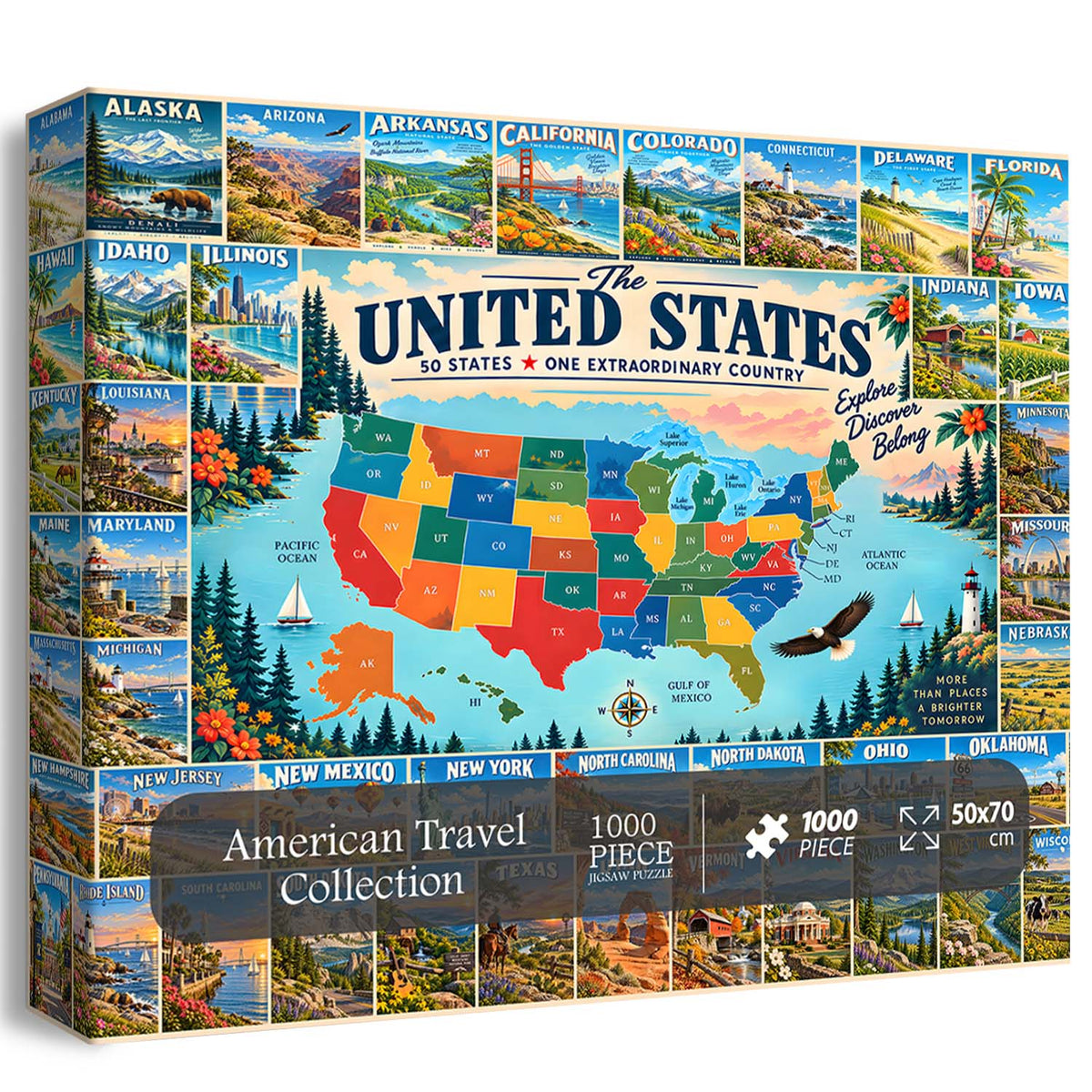 American Travel Collection Jigsaw Puzzle 1000 Piece