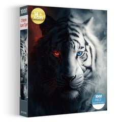 Crimson Azure Tiger Jigsaw Puzzle 1000 Pieces