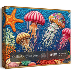 Quilted Jellyfish Dance Jigsaw Puzzle 1000 Pieces
