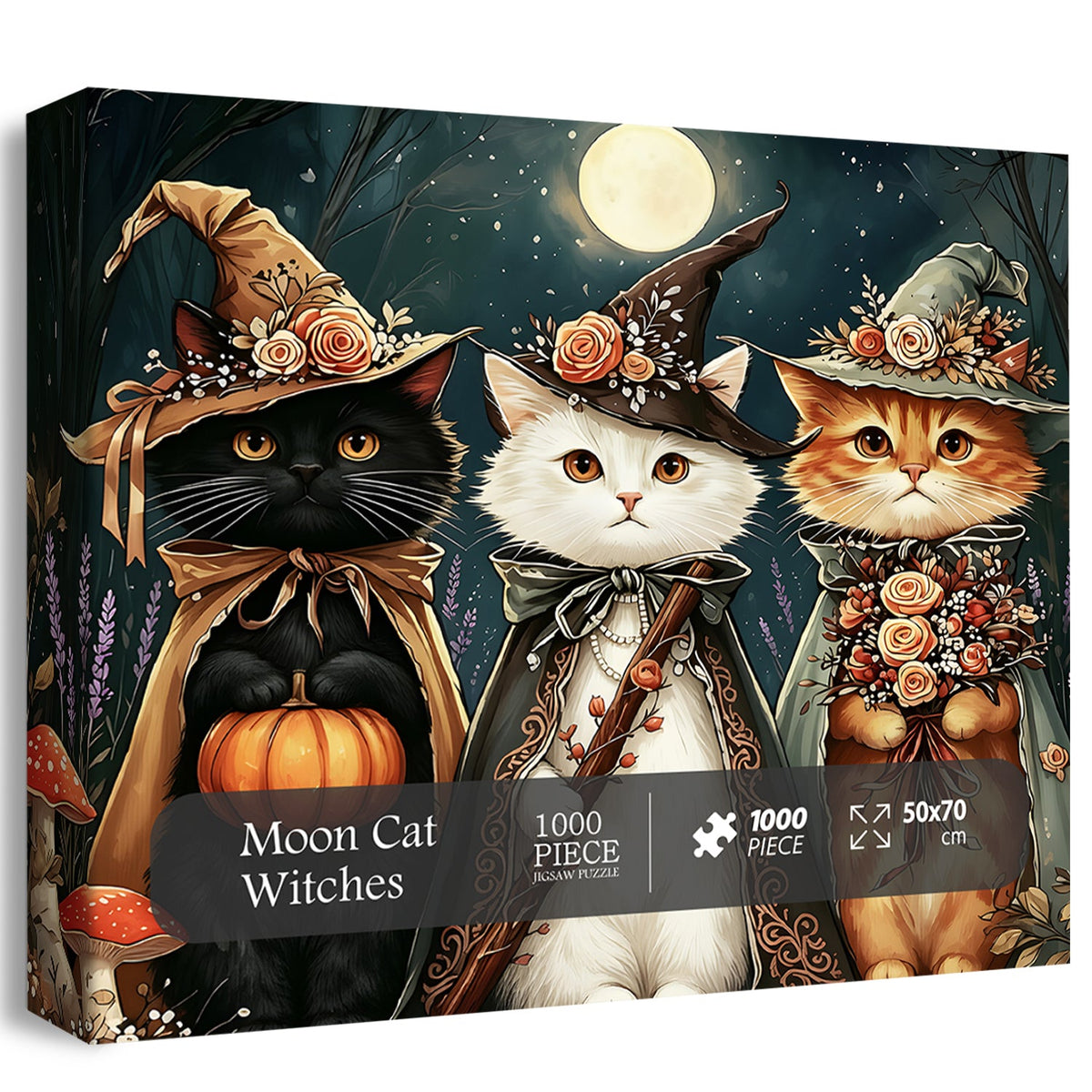 Moon Cat Witches  Jigsaw Puzzle 1000 Piece