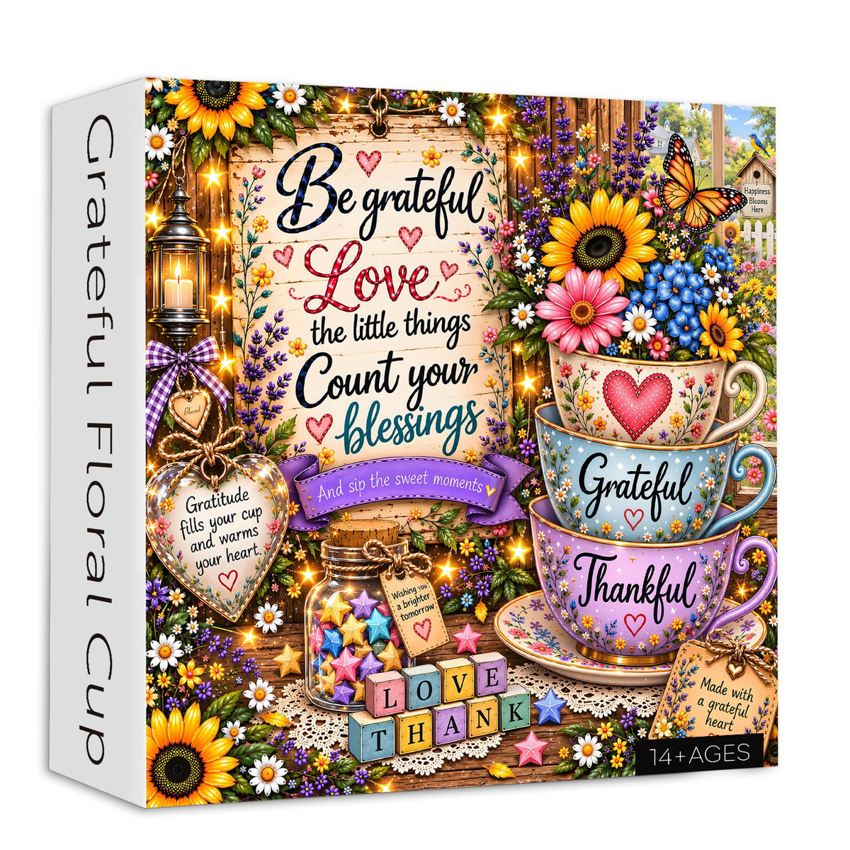 Grateful Floral Cup Jigsaw Puzzle 1000 Pieces