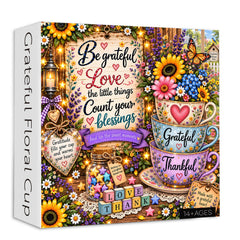 Grateful Floral Cup Jigsaw Puzzle 1000 Pieces