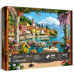 Flower-filled Lakeside Jigsaw Puzzle 1000 Pieces