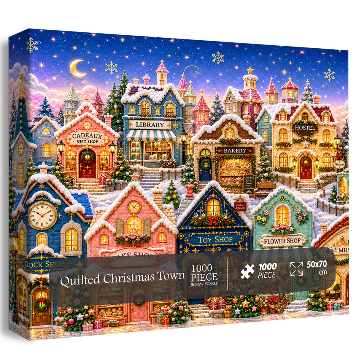 Quilted Christmas Town Jigsaw Puzzle 1000 Pieces