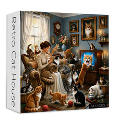 Retro Cat House Jigsaw Puzzle 1000 Pieces