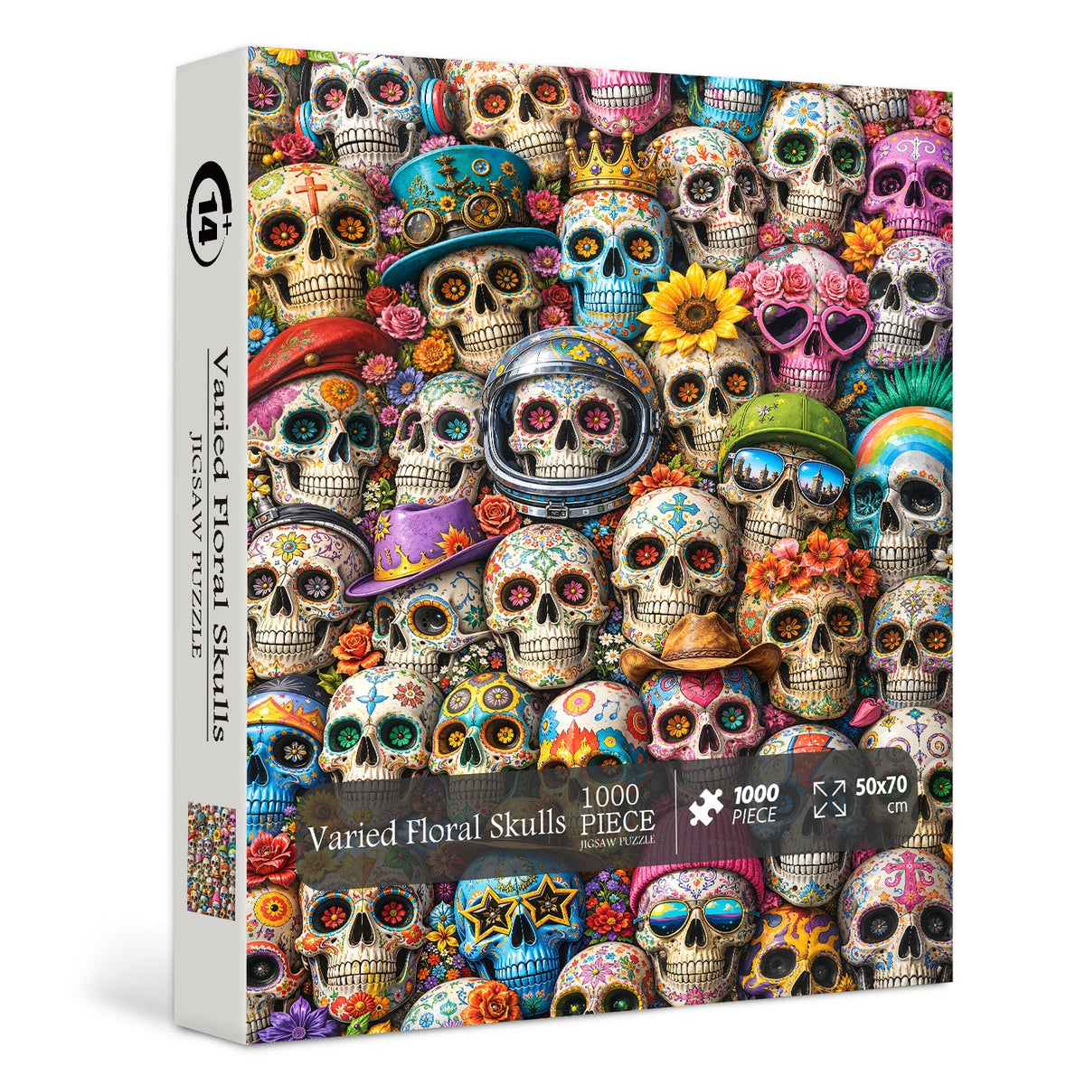 Varied Floral Skulls Jigsaw Puzzle 1000 Piece
