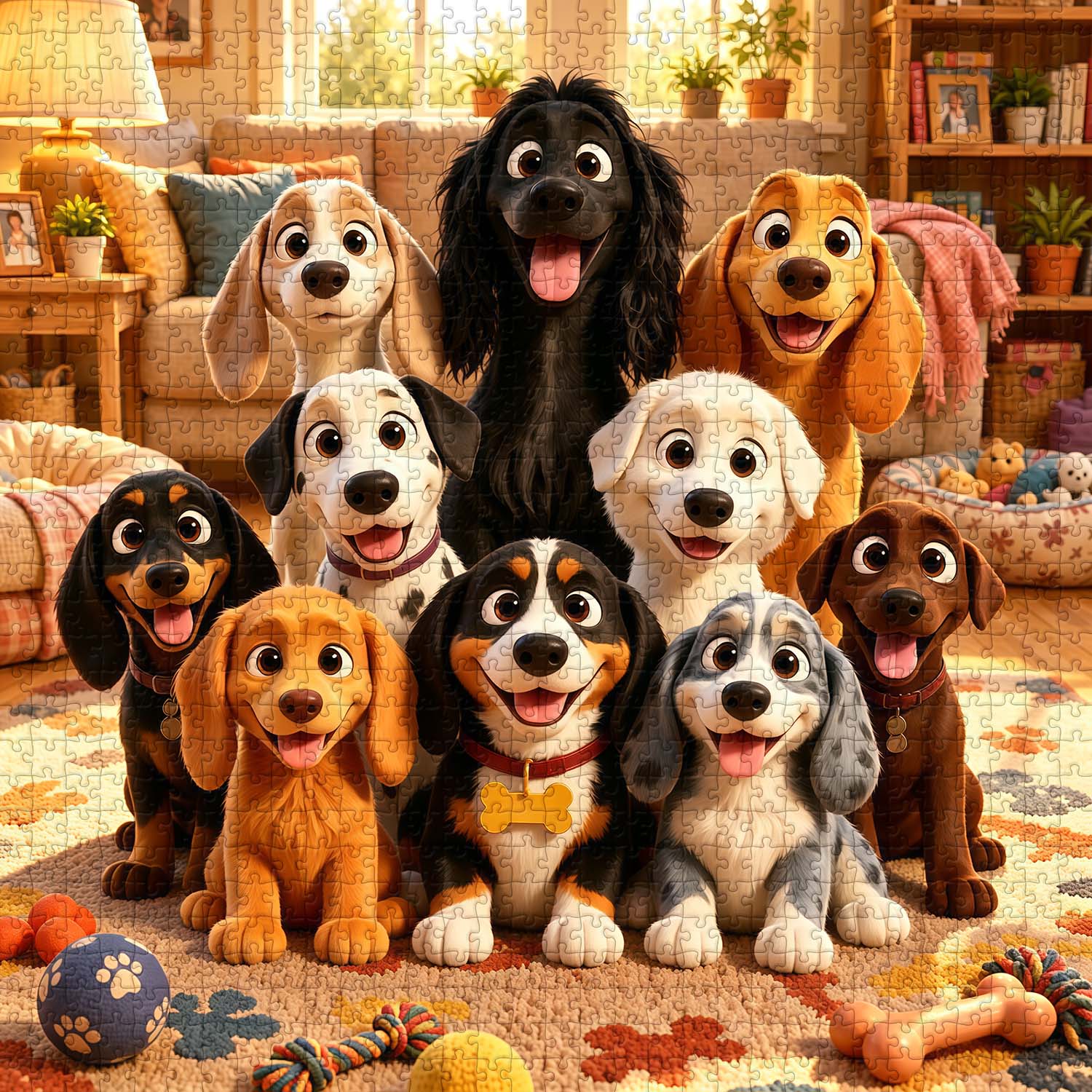 Puppy Family Portrait Jigsaw Puzzle 1000 Piece