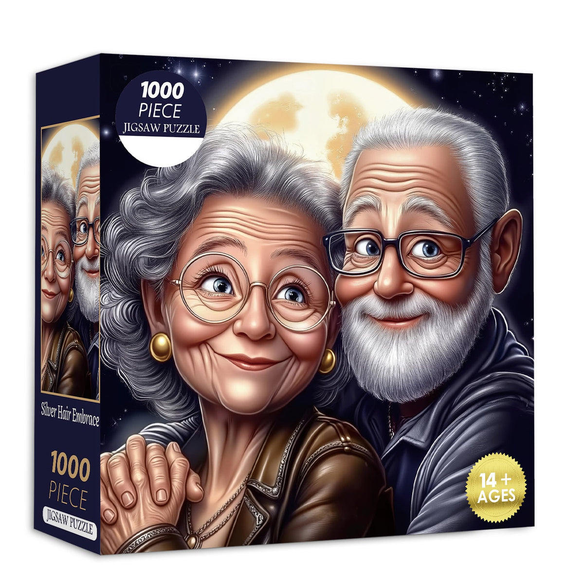 Silver Hair Embrace Jigsaw Puzzle 1000 Pieces