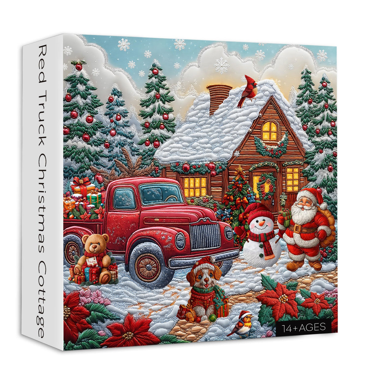Red Truck Christmas Cottage Jigsaw Puzzles 1000 Pieces
