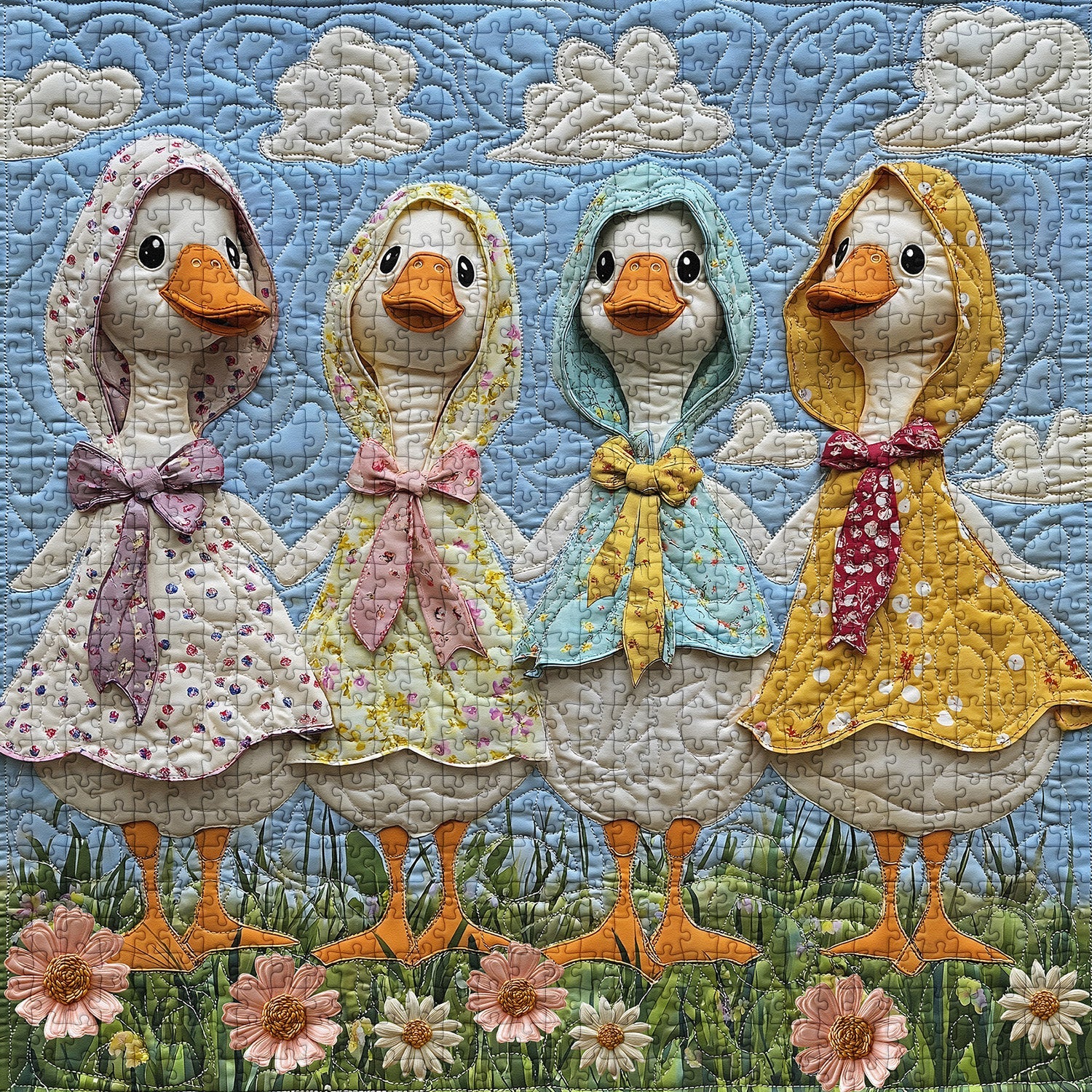 Patchwork Ducks Jigsaw Puzzle 1000 Pieces