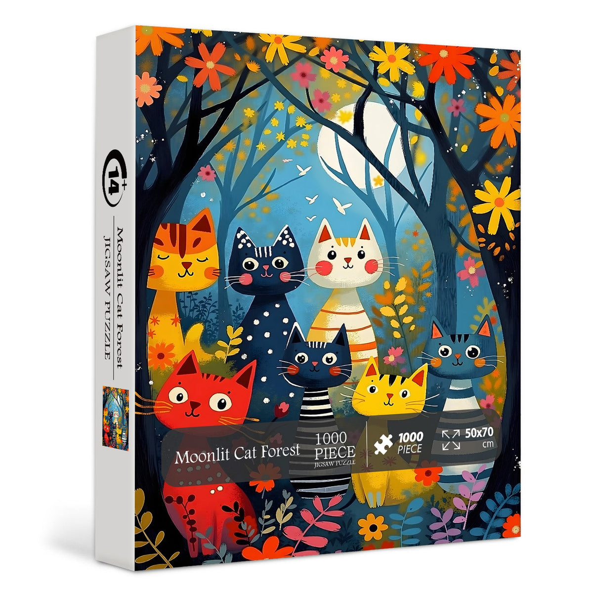 Moonlit Cat Forest Jigsaw Puzzle 1000 Pieces