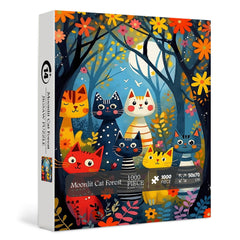 Moonlit Cat Forest Jigsaw Puzzle 1000 Pieces