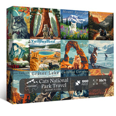 Puzzle Jigsaw de 1000 pièces des Parcs Nationaux des Chats