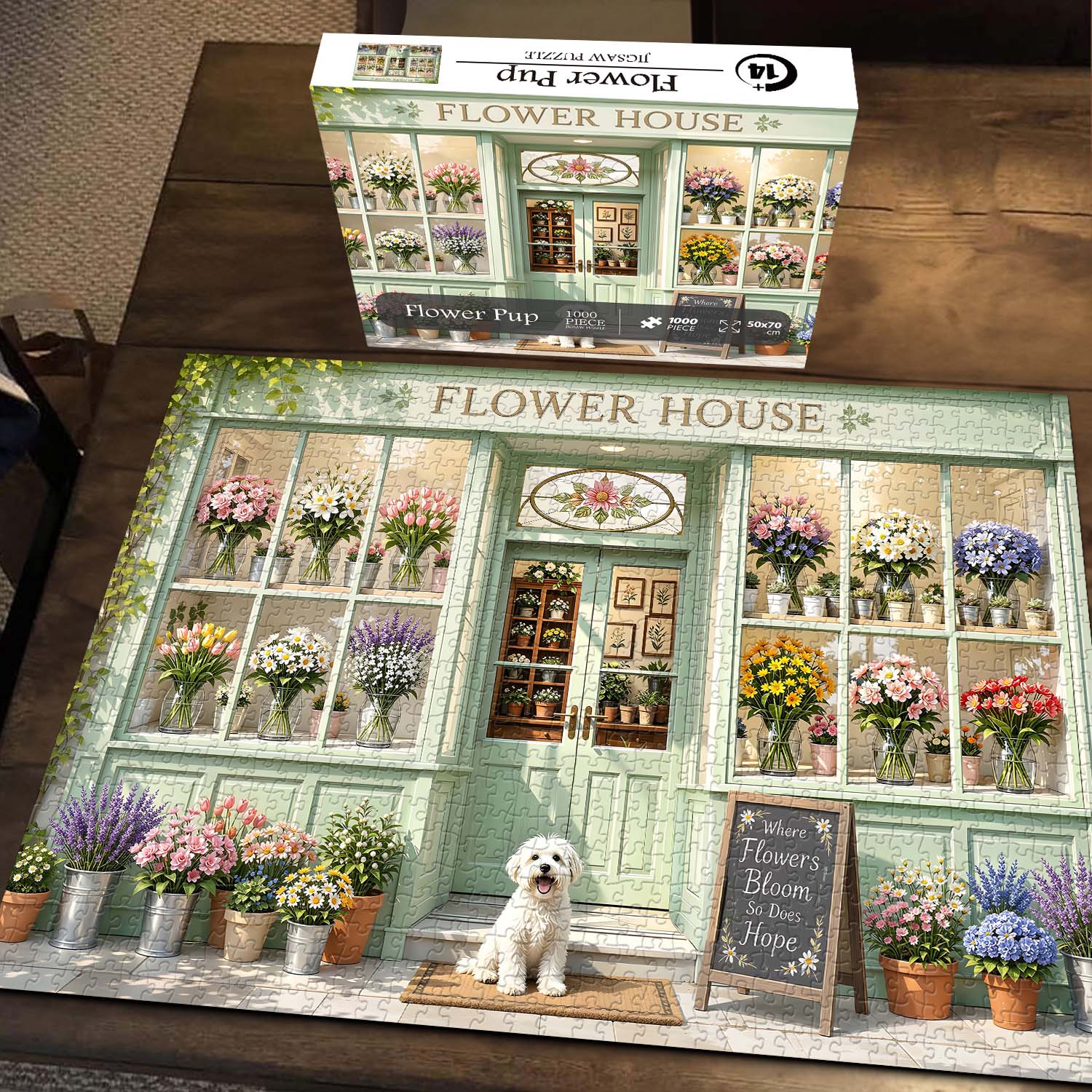 Flower Pup Jigsaw Puzzle 1000 Piece