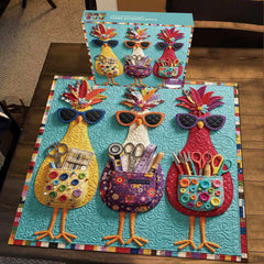 Cool Quilted Hens Jigsaw Puzzle 1000 Pieces