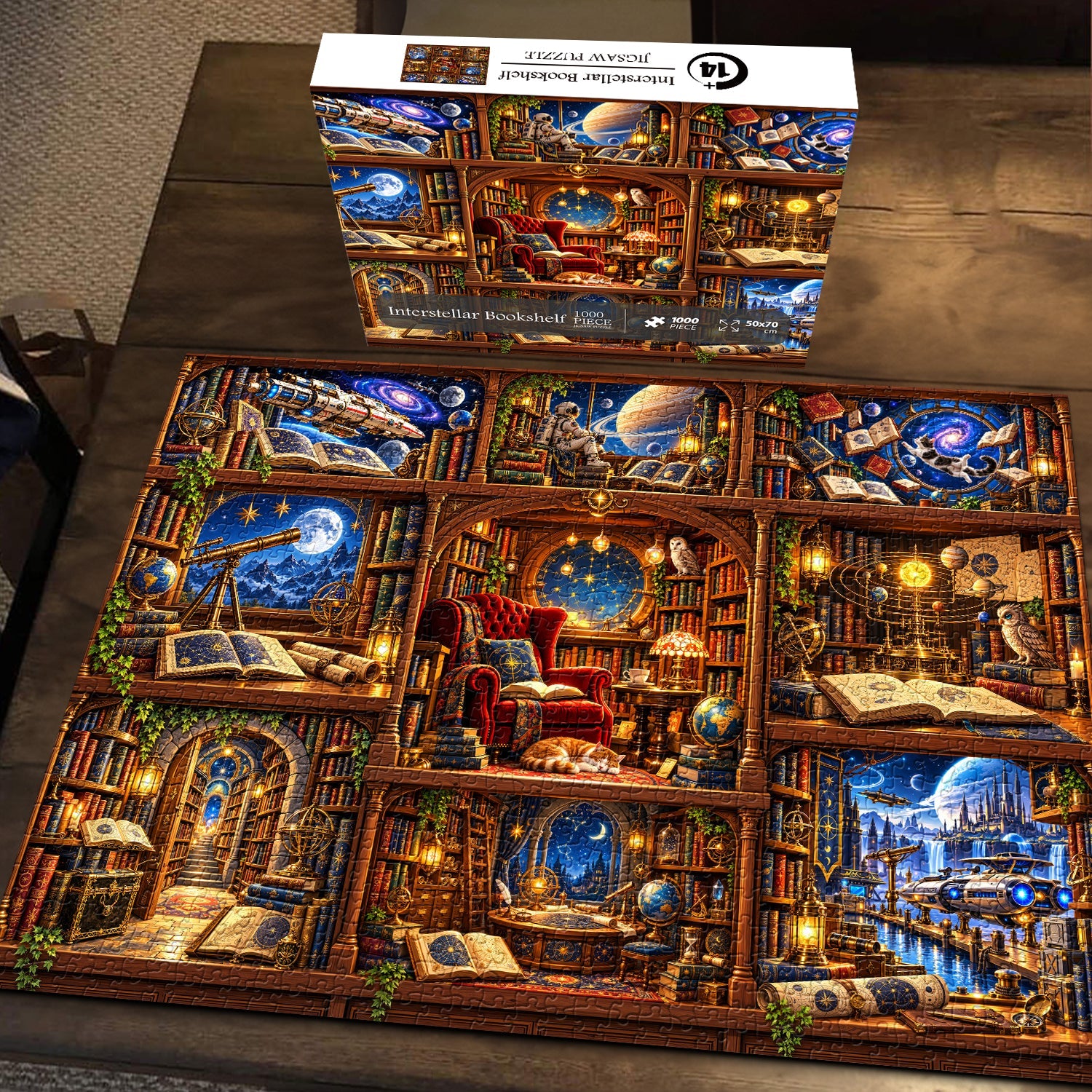 Interstellar Bookshelf Jigsaw Puzzle 1000 Pieces