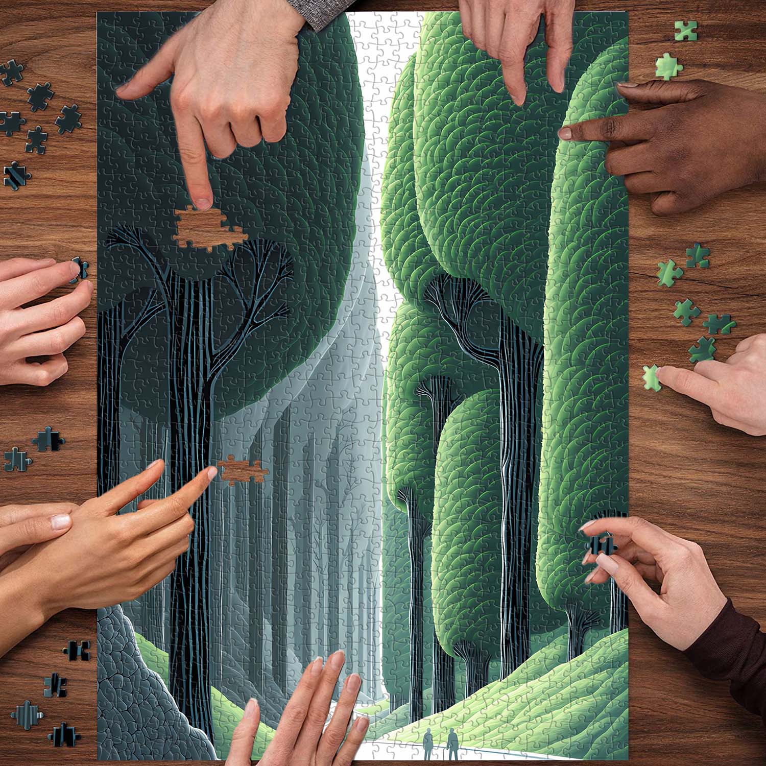 Minimalist Verdant Jigsaw Puzzle 1000 Pieces