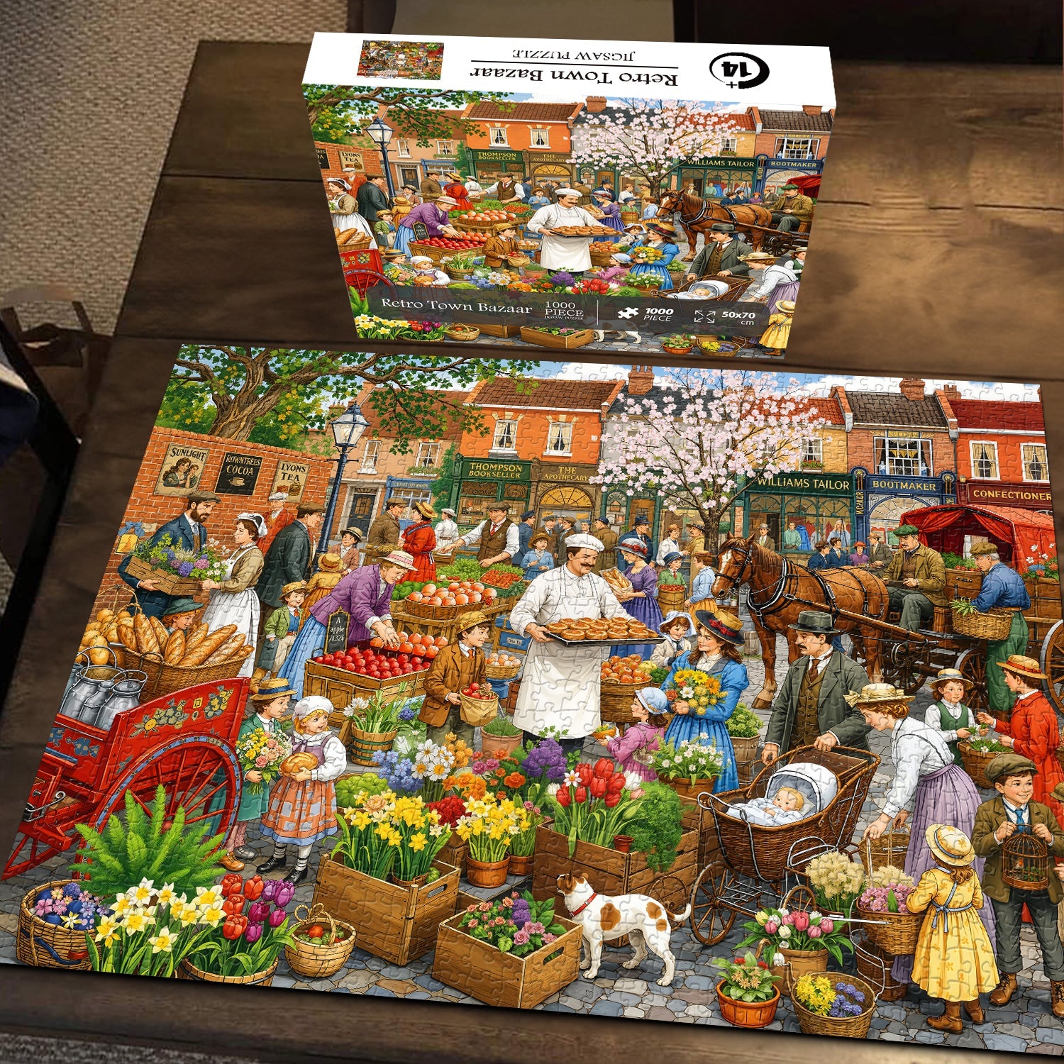 Retro Town Bazaar Jigsaw Puzzle 1000 Pieces