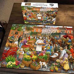 Retro Town Bazaar Jigsaw Puzzle 1000 Pieces