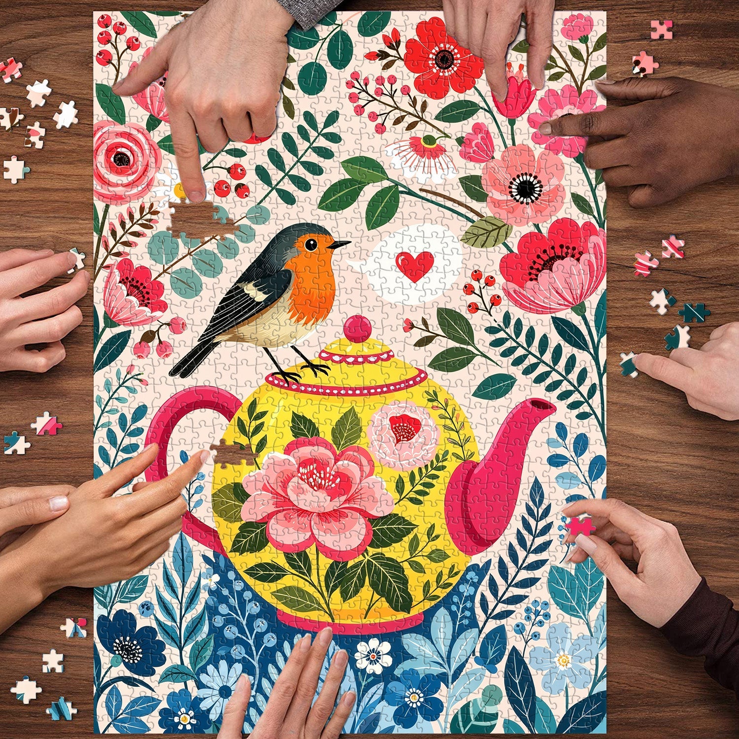 Blooms & Robin Jigsaw Puzzle 1000 Piece