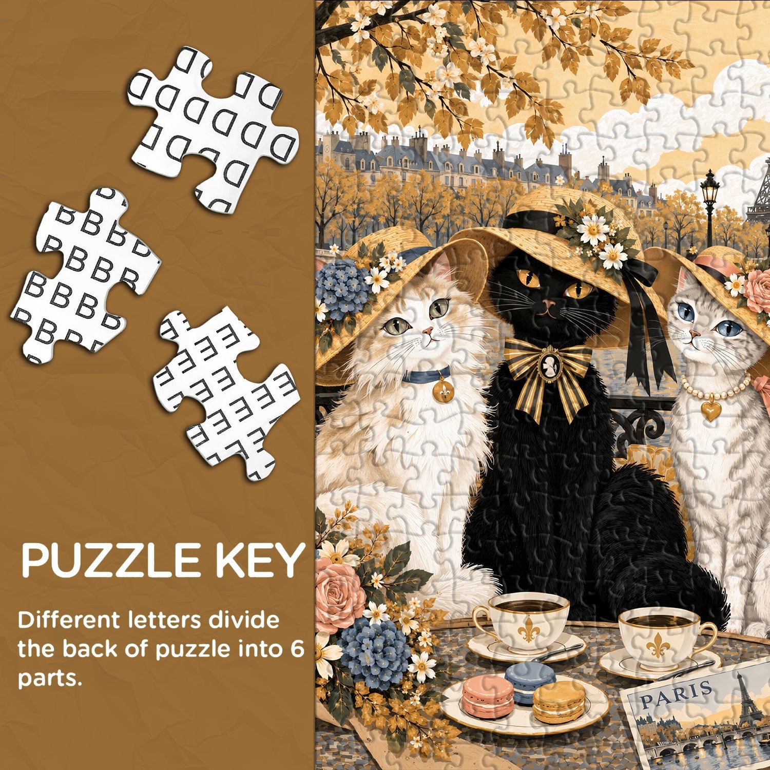 Paris Cats Tea Time Jigsaw Puzzle 1000 Pieces