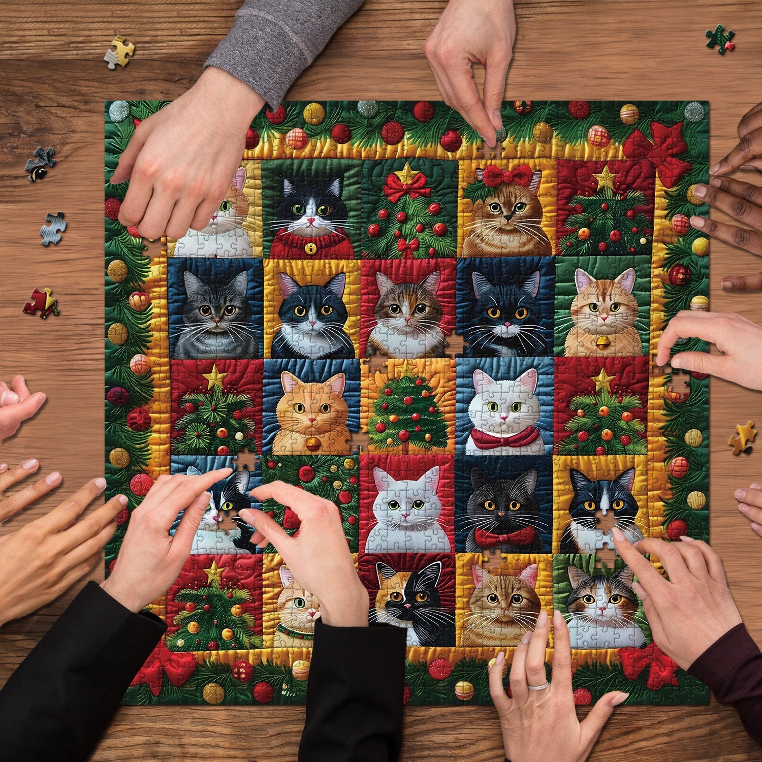 Christmas Cats Jigsaw Puzzle 1000 Piece