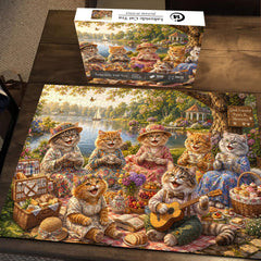 Lakeside Cat Tea Jigsaw Puzzle 1000 Piece