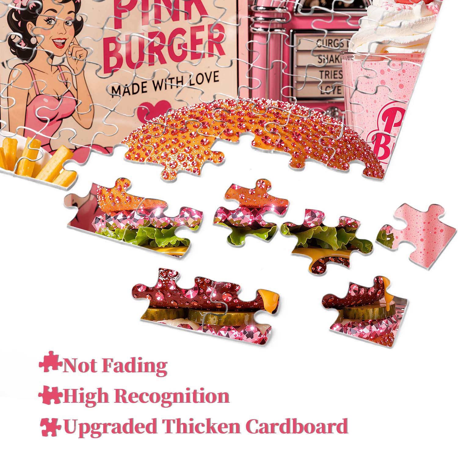 Pink Diamond Burger Jigsaw Puzzle 1000 Piece