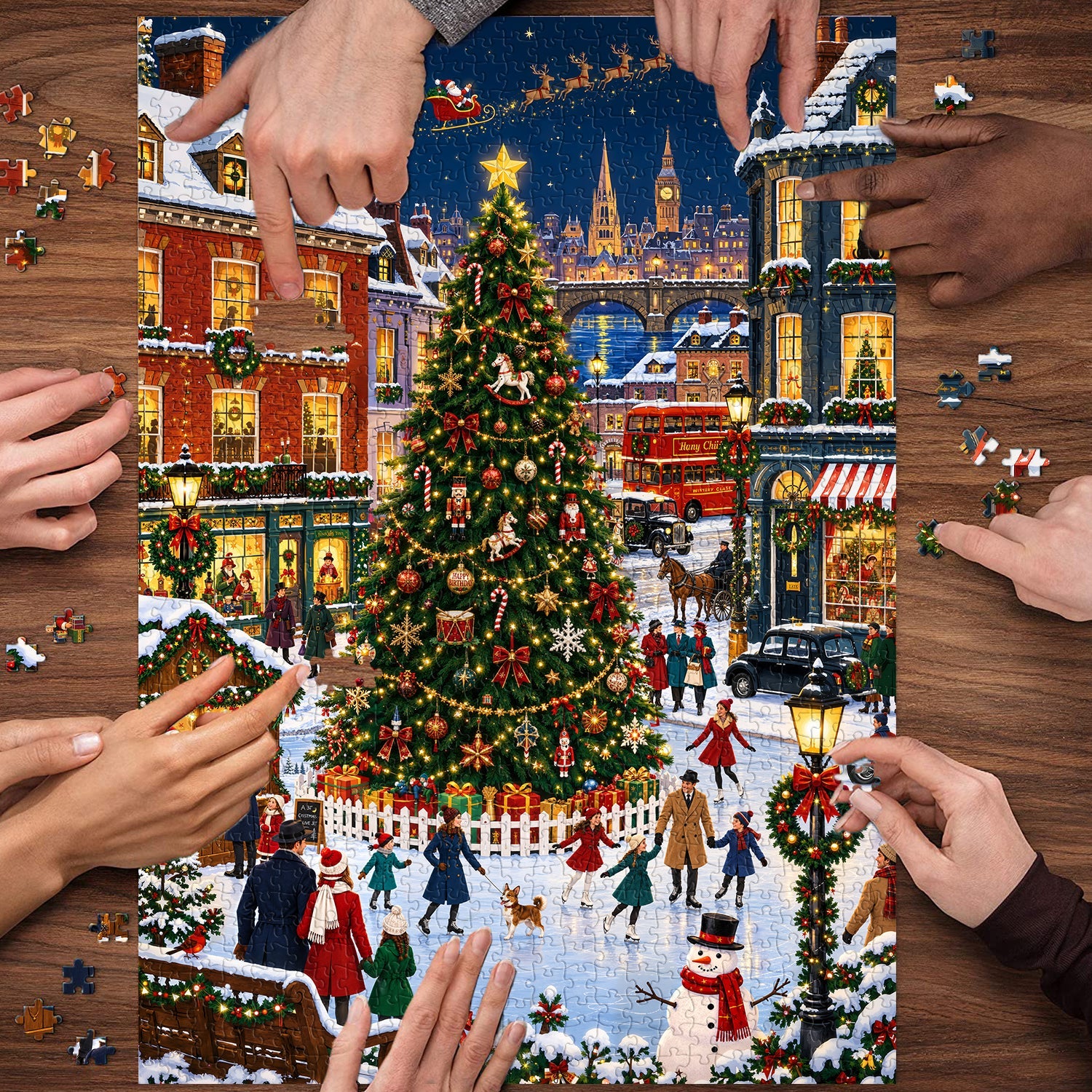 Christmas Snow Town Jigsaw Puzzle 1000 Piece
