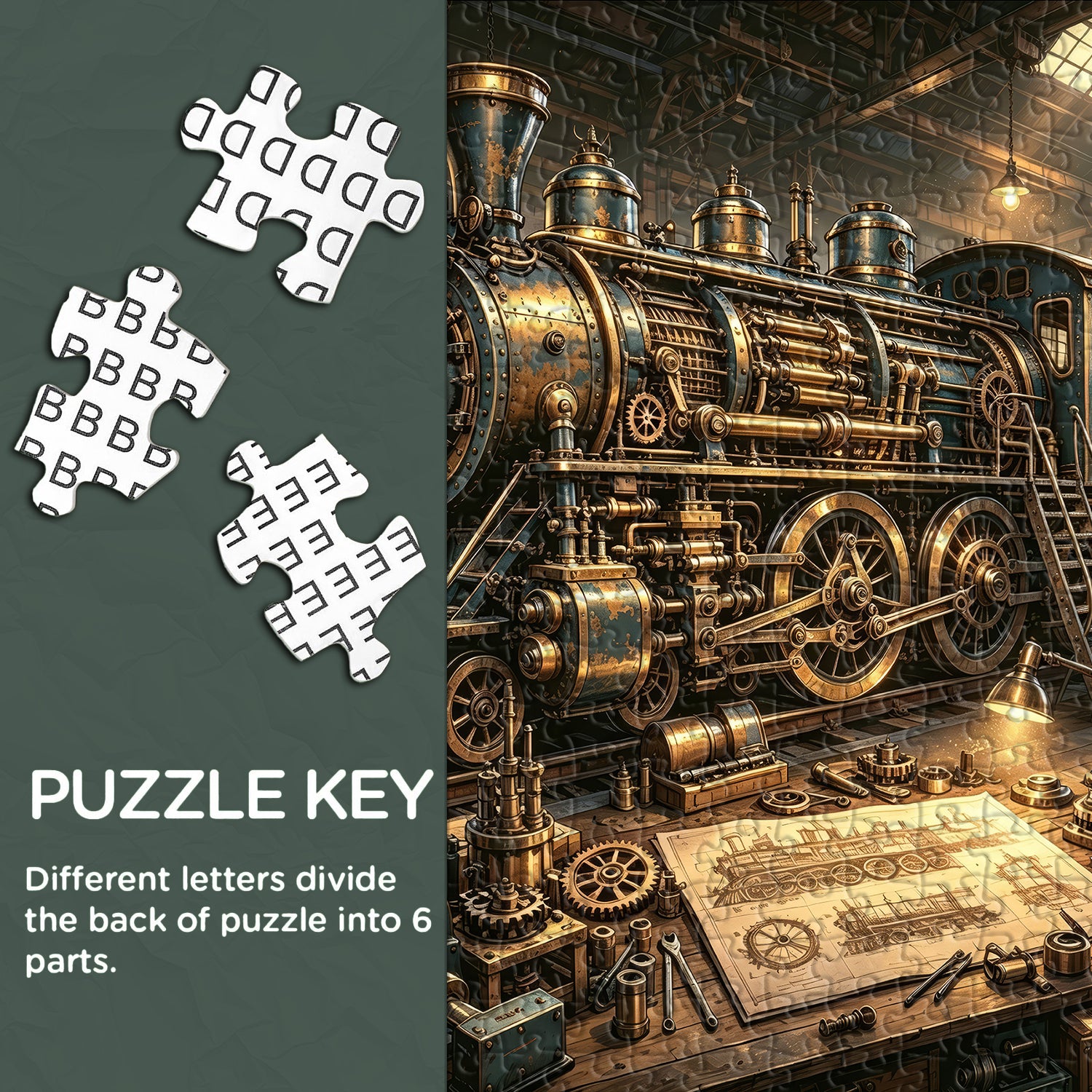 Clockwork Rail Workshop Jigsaw Puzzle 1000 Pieces