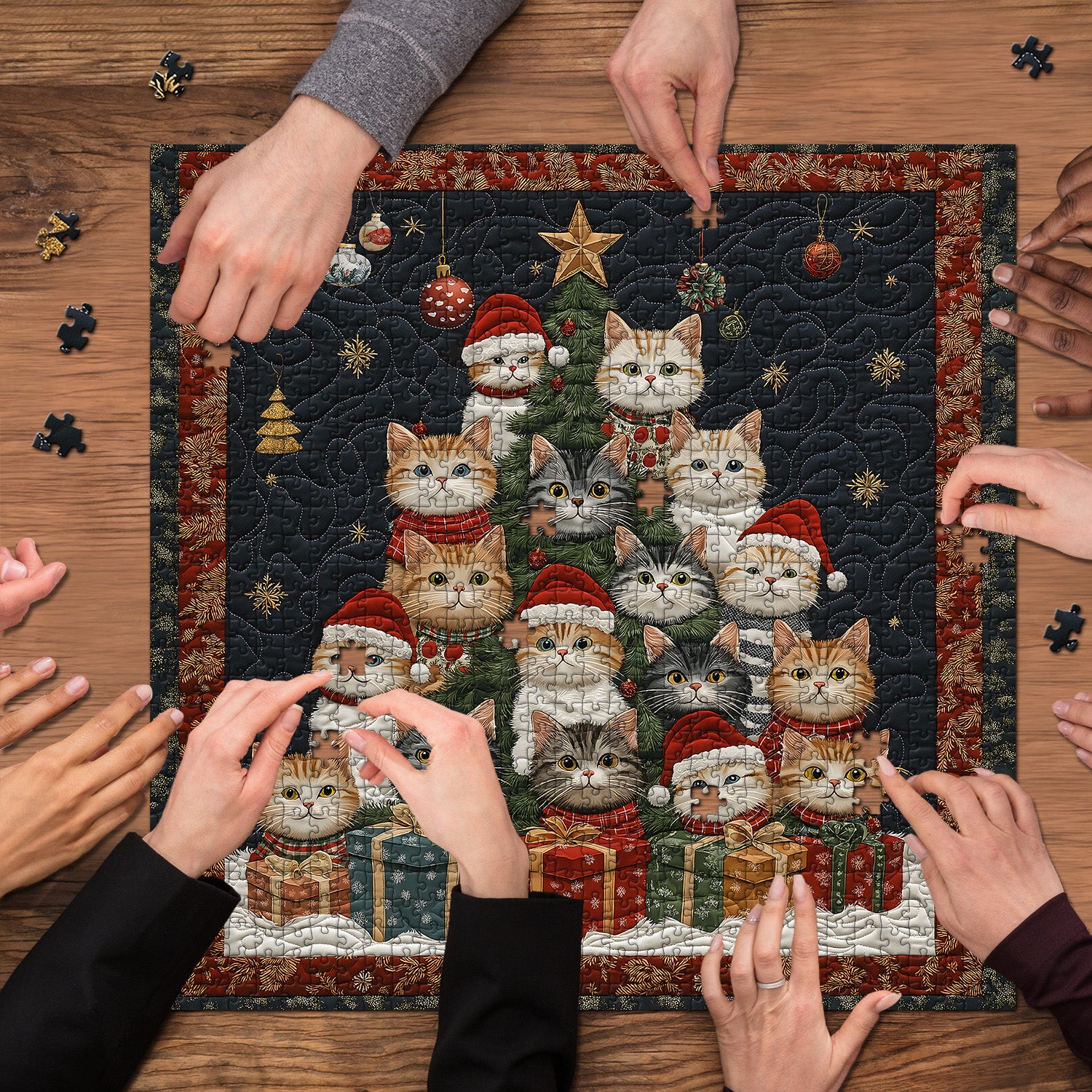Cat Christmas Tree Jigsaw Puzzle 1000 Piece