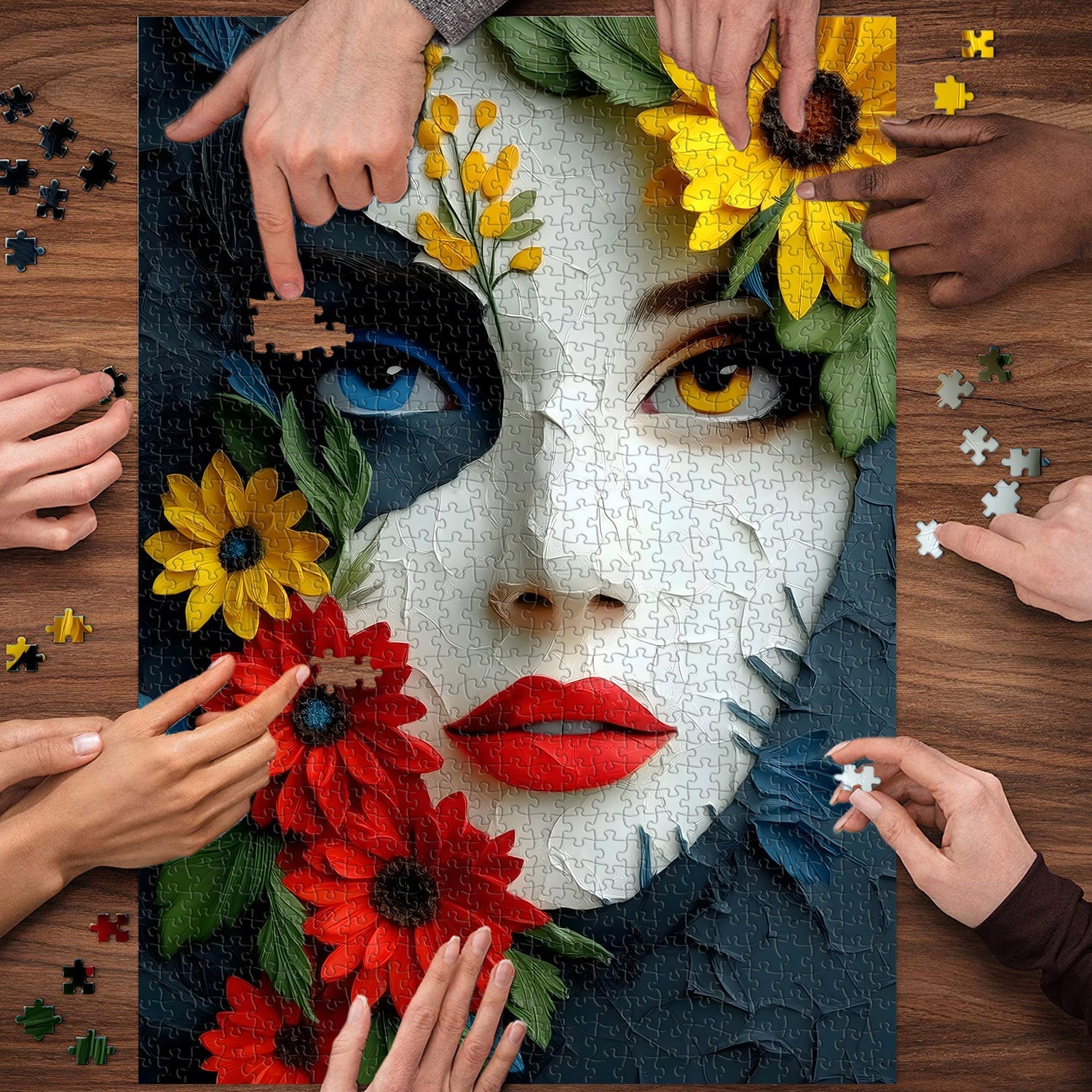 Colorful Flower Woman Jigsaw Puzzle 1000 Pieces